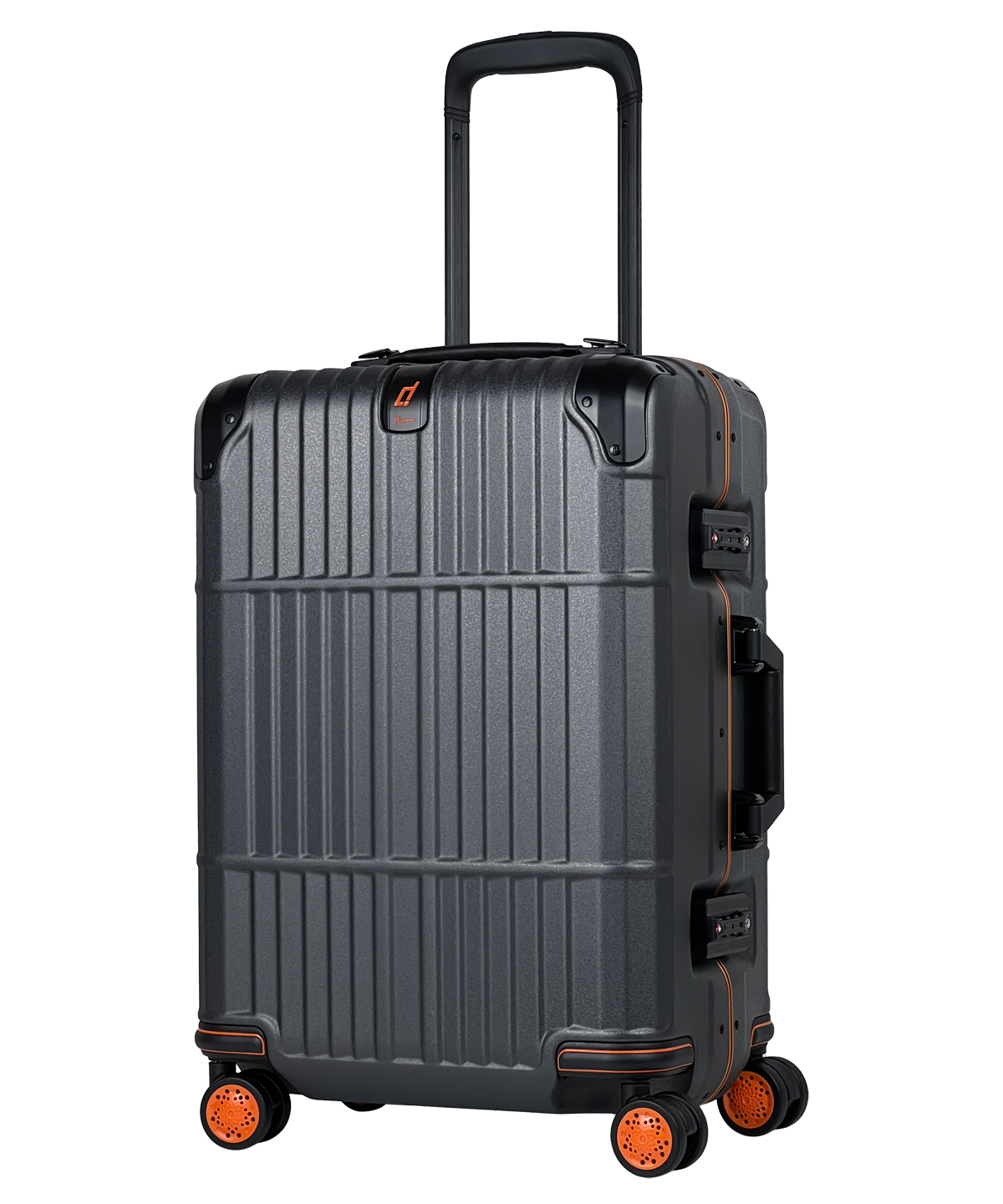 《登峰造極細鋁框 橘框煞車箱》行李箱-21吋 鐵灰電子紋