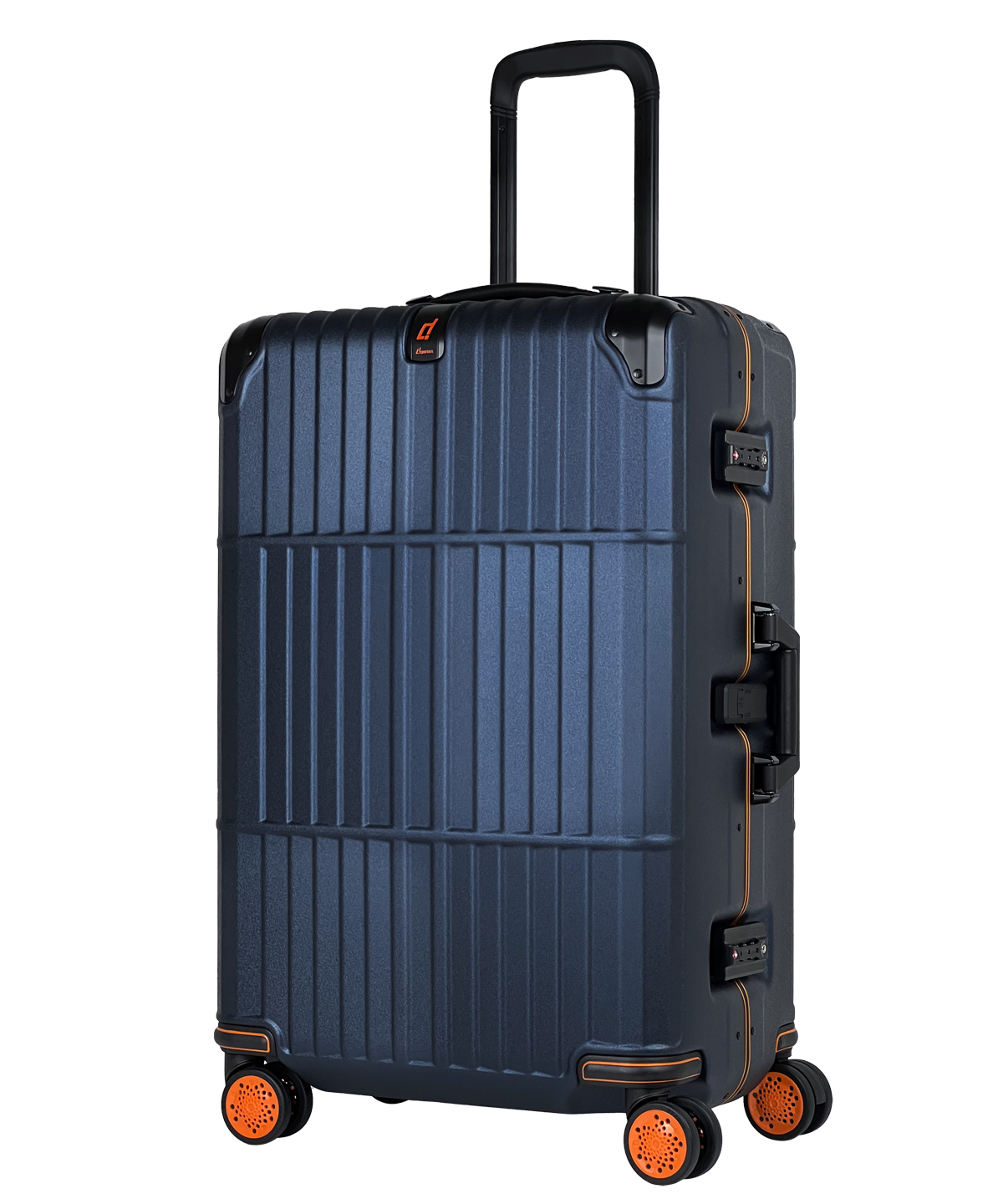 《登峰造極細鋁框 橘框煞車箱》行李箱-27吋 深藍電子紋