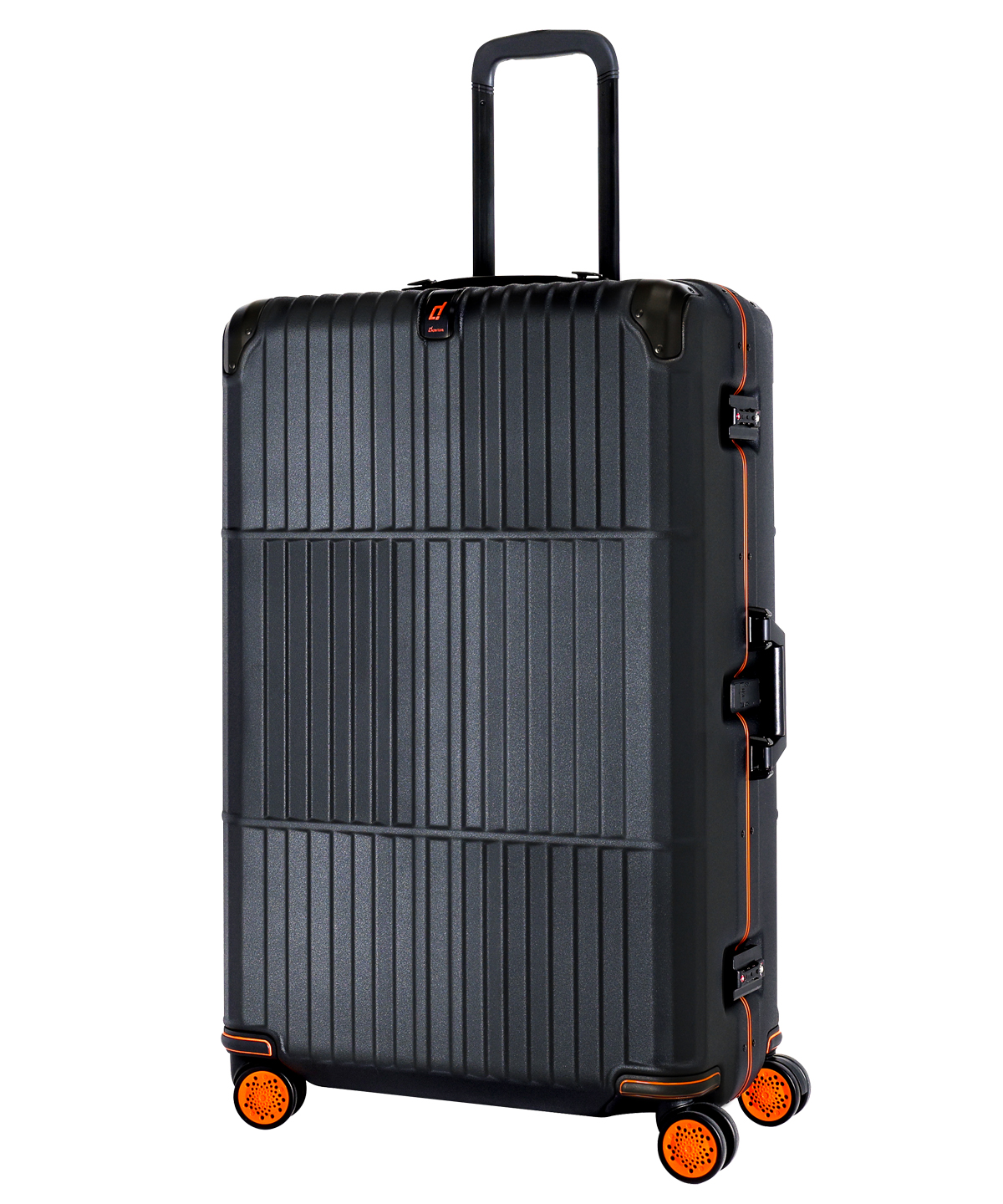 《登峰造極細鋁框 橘框煞車箱》行李箱-30吋 黑色電子紋