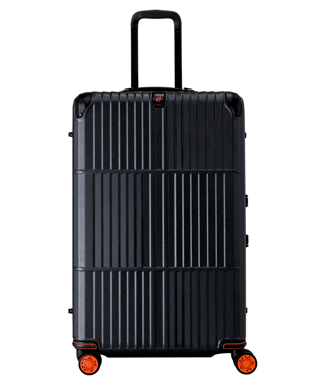 《登峰造極細鋁框 橘框煞車箱》行李箱-30吋 黑色電子紋