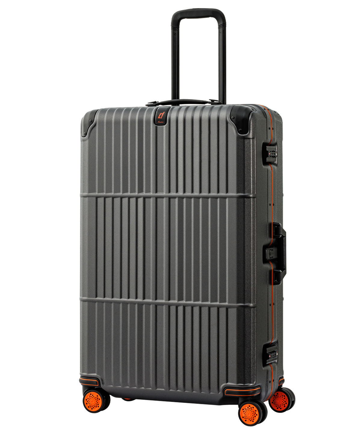 《登峰造極細鋁框 橘框煞車箱》行李箱-30吋 鐵灰電子紋