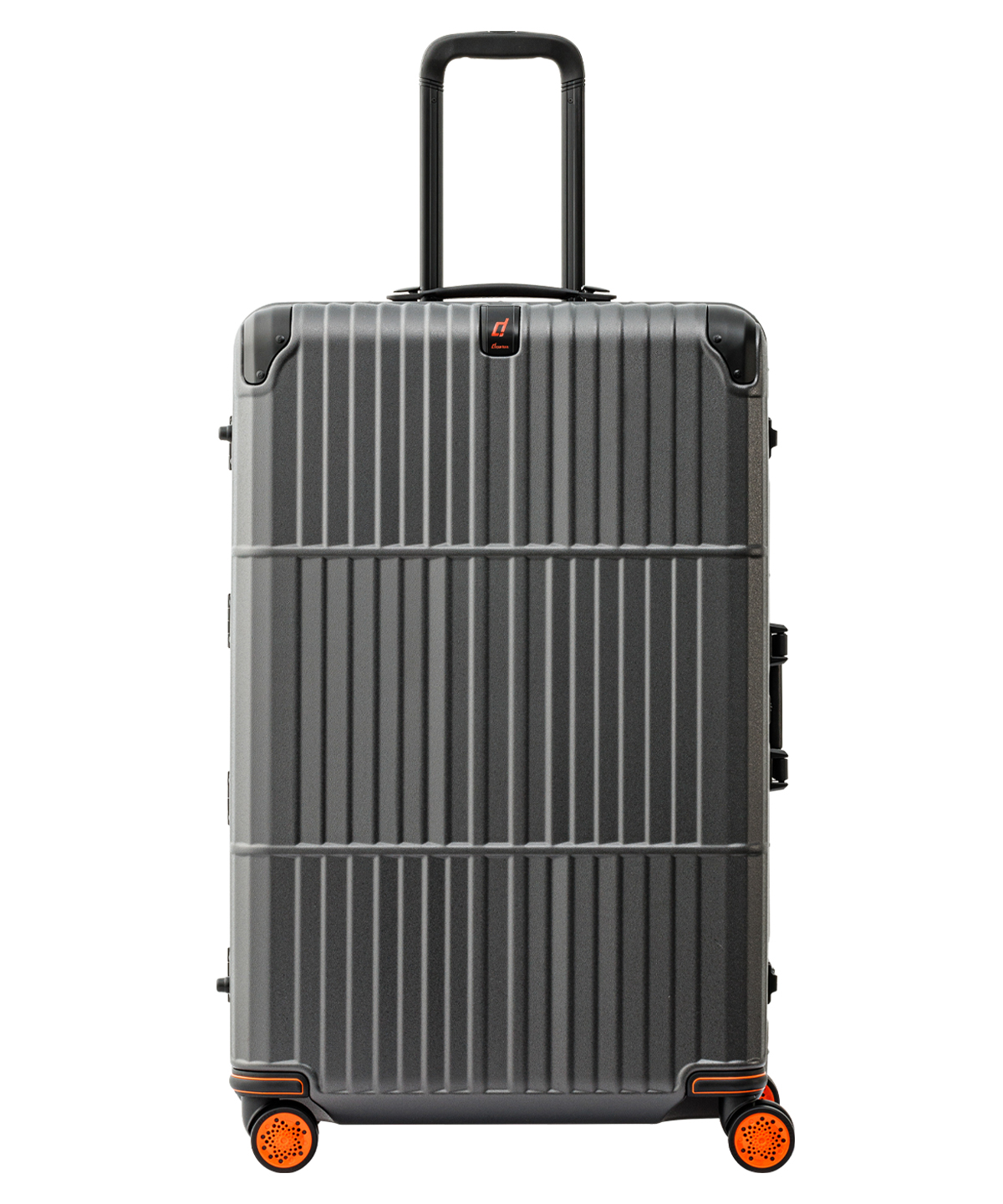 《登峰造極細鋁框 橘框煞車箱》行李箱-30吋 鐵灰電子紋